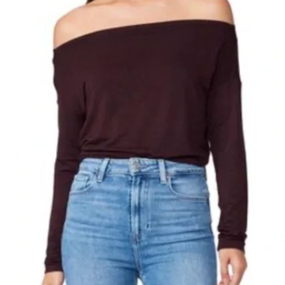 Paige Black Suvi Longsleeve Off Shoulder Bodysuit - CLEARANCE SALE!!!